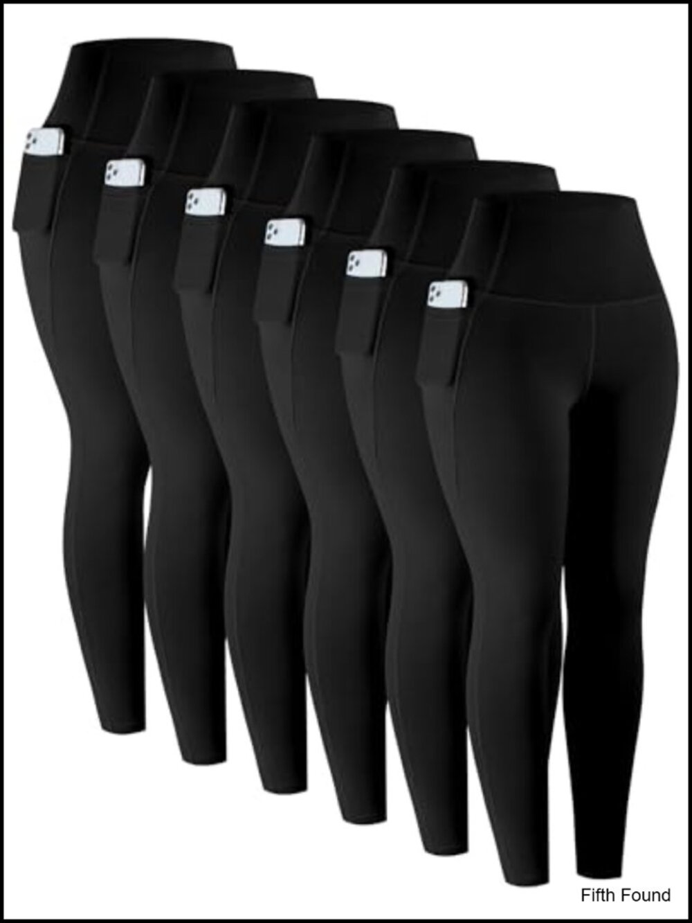 Soft High Waisted Tummy Control Leggings with Pockets 6 Pack Yoga Pants